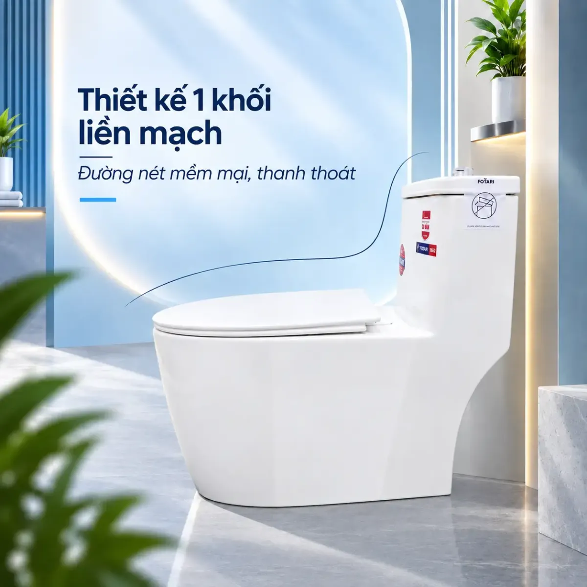 Bồn cầu nguyên khối nano ceramic F1662