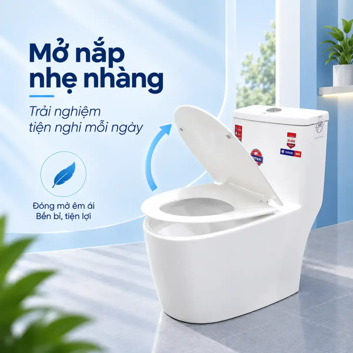 Bồn cầu nguyên khối nano ceramic F1662