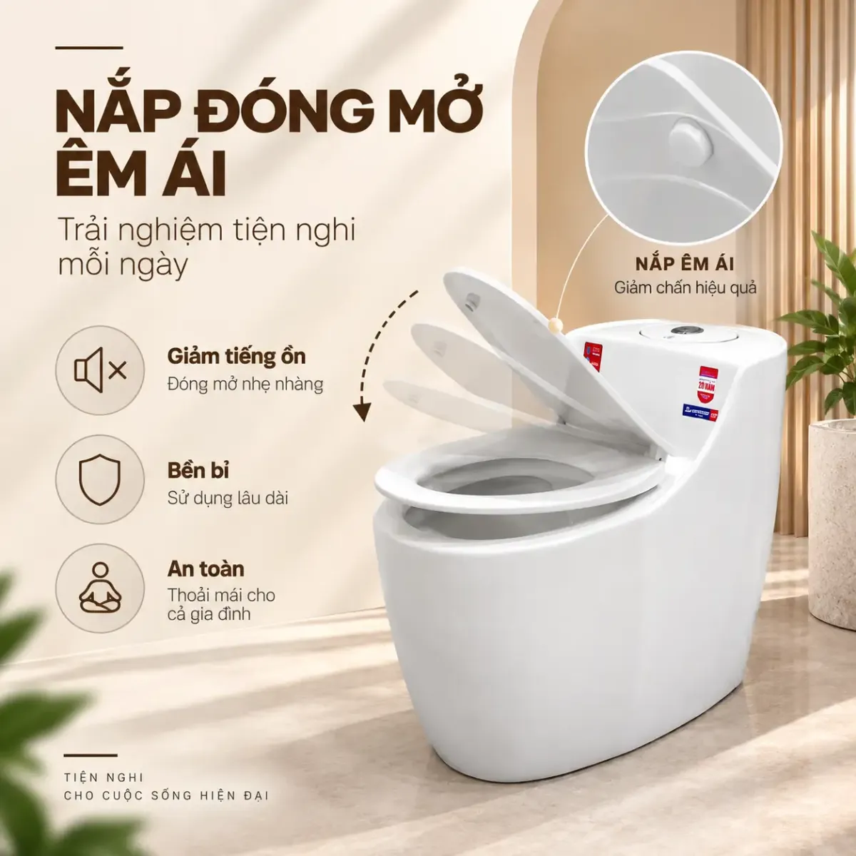 Bồn Cầu 1 Khối Men Sứ Fotari 1998