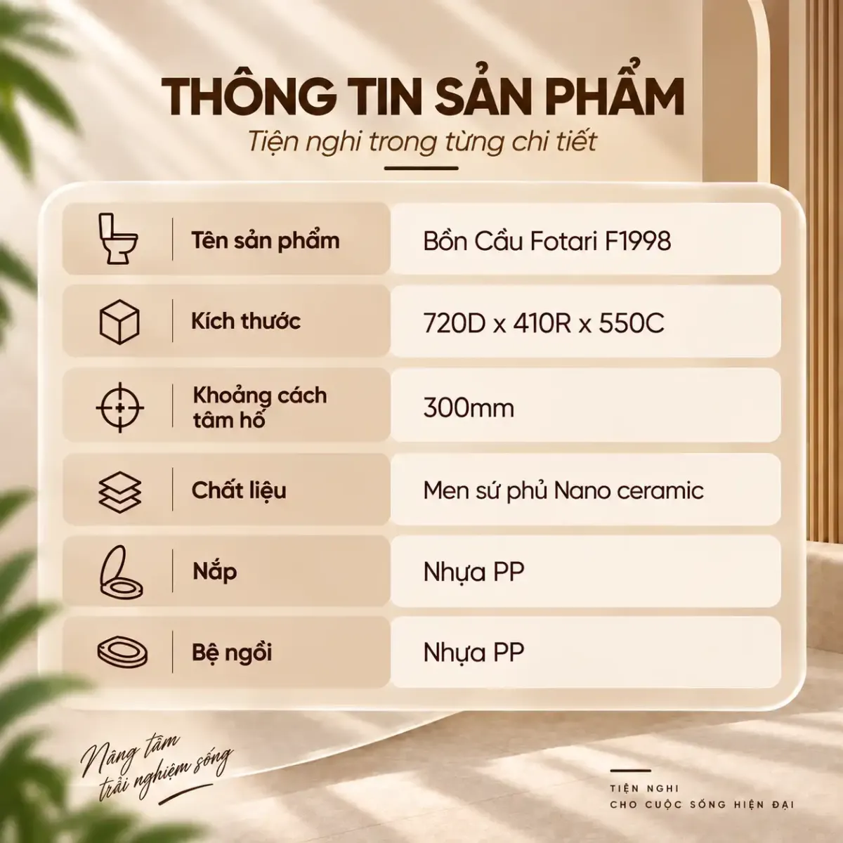 Bồn Cầu 1 Khối Men Sứ Fotari 1998