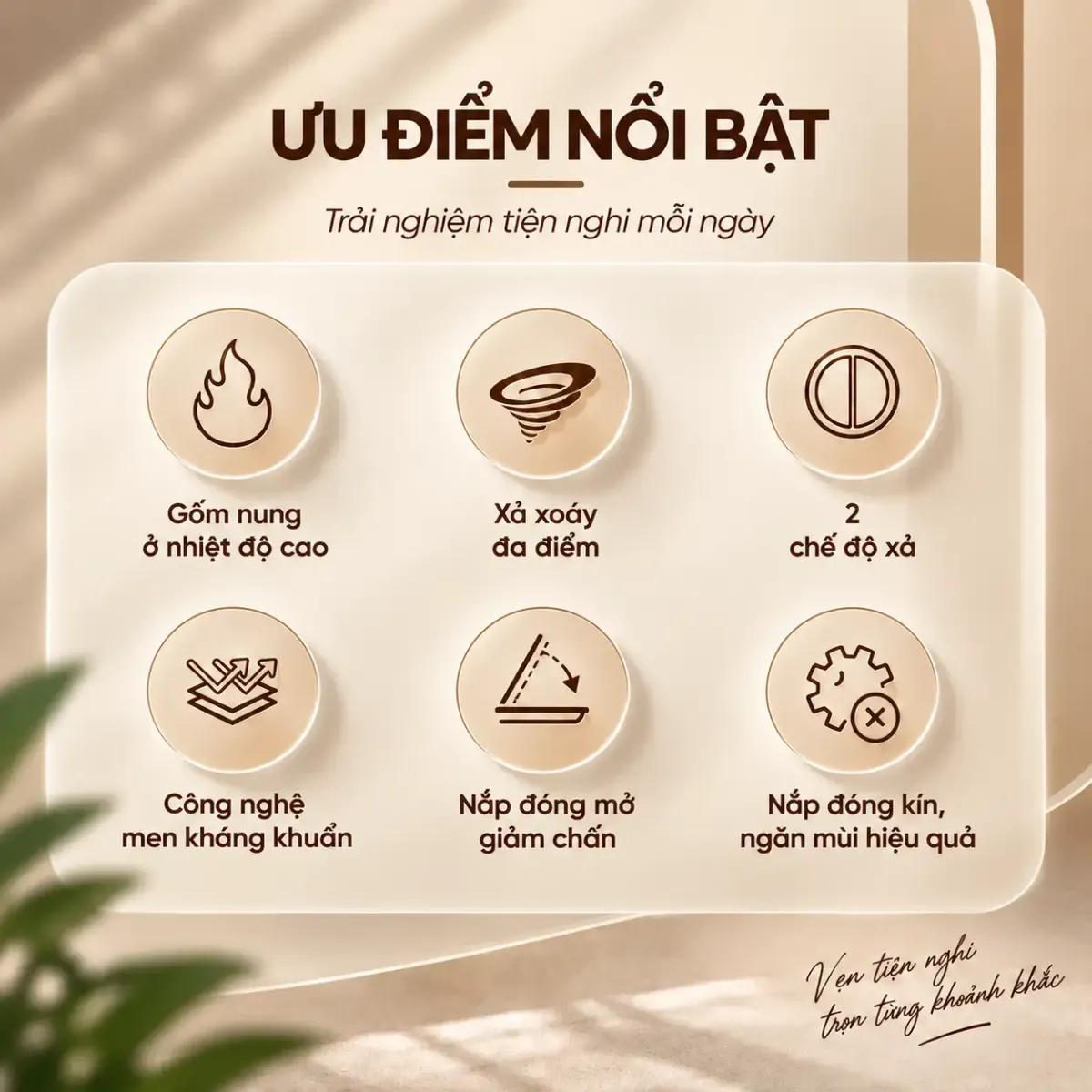 Bồn Cầu 1 Khối Men Sứ Fotari 1998