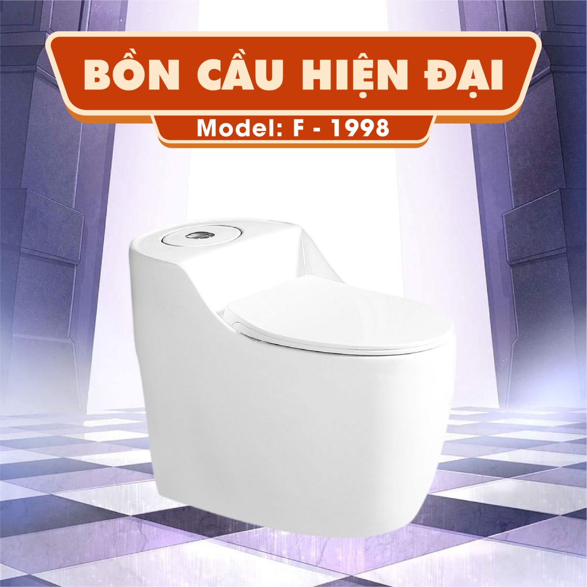 Bồn Cầu 1 Khối Men Sứ Fotari 1998