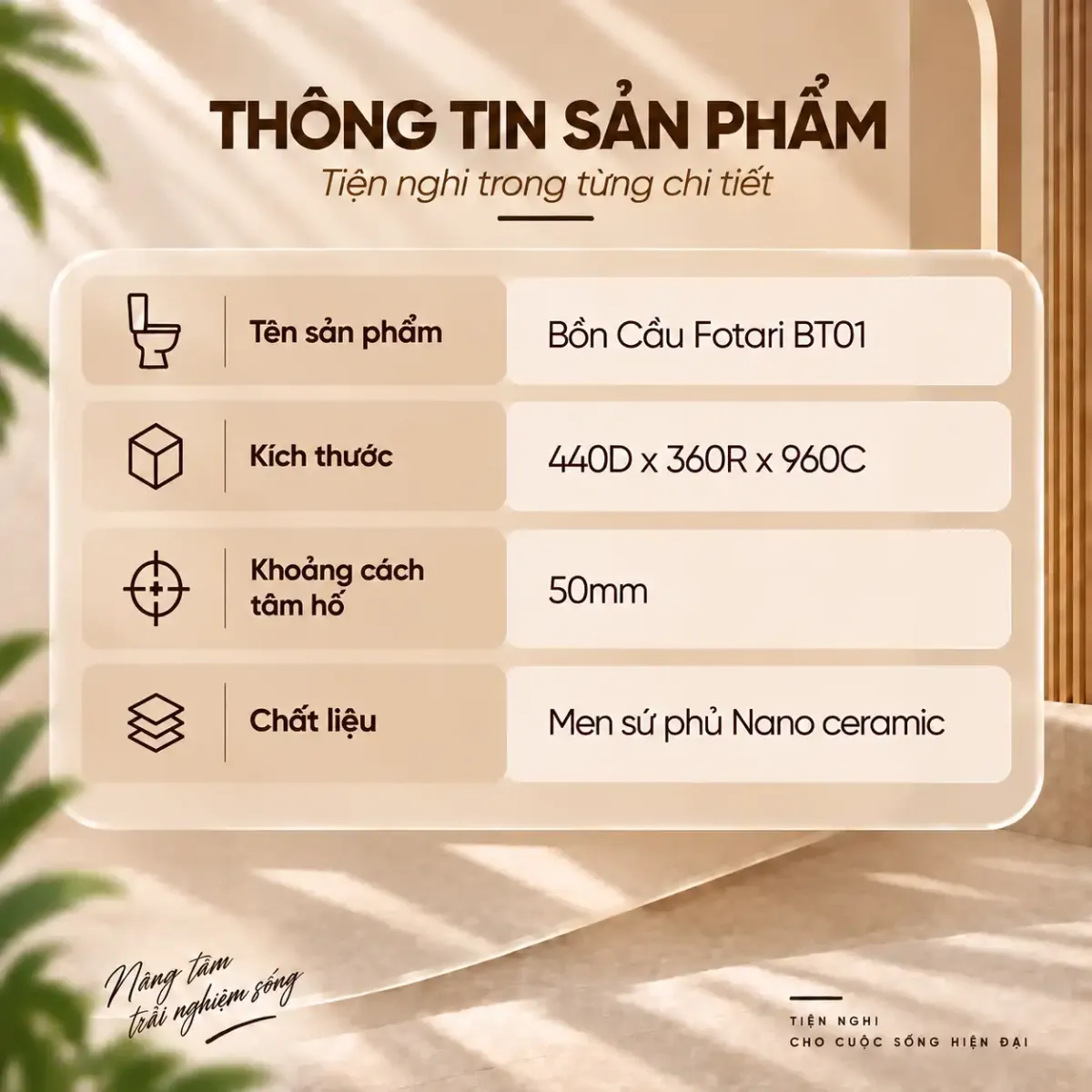 Bồn cầu nguyên khối nano ceramic BT01
