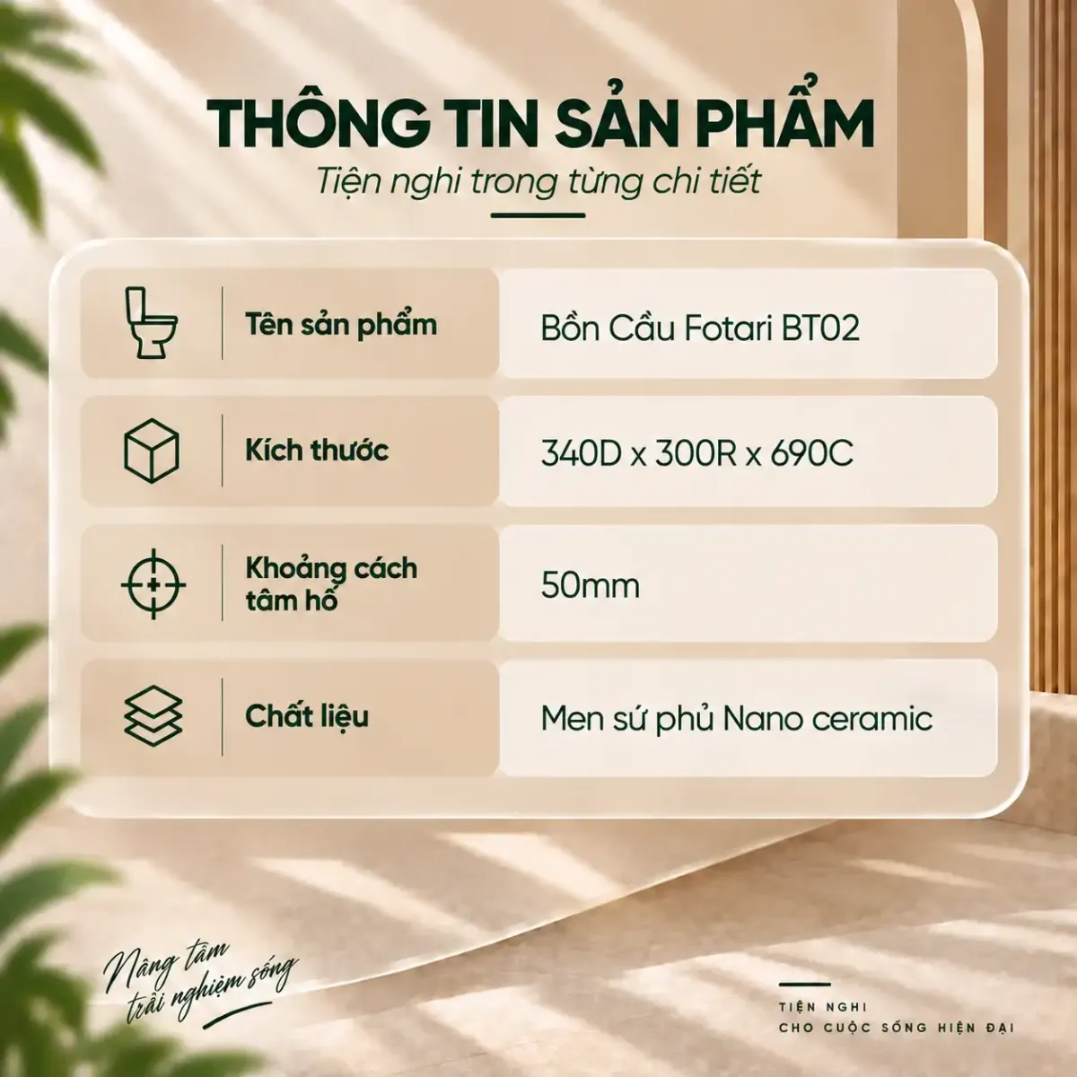 Bồn cầu nguyên khối nano ceramic BT02