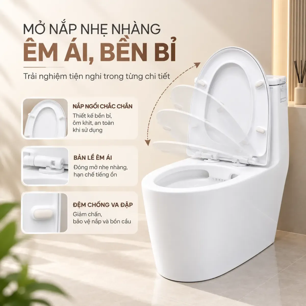Bồn cầu nguyên khối nano ceramic A-1996