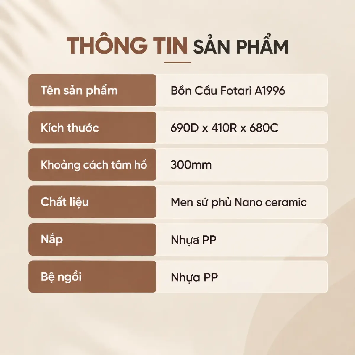 Bồn cầu nguyên khối nano ceramic A-1996