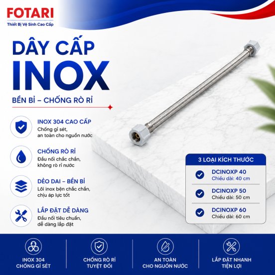 Dây Cấp Nước Inox Fotari DCINOXP