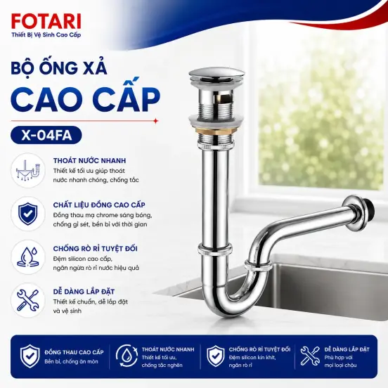 Xả Lavabo Có Xả Tràn Fotari X-04FA