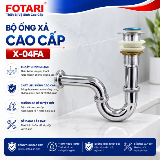 Xả Lavabo Có Xả Tràn Fotari X-04FA