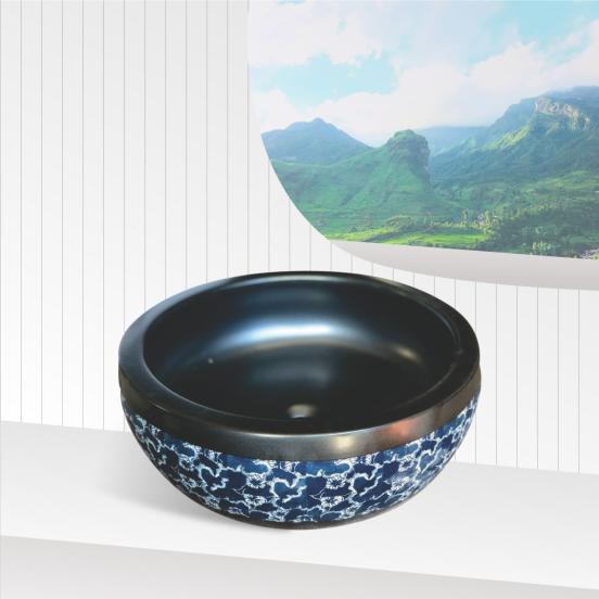 Chậu Lavabo Sứ Đặt Bàn Có Họa Tiết H-895