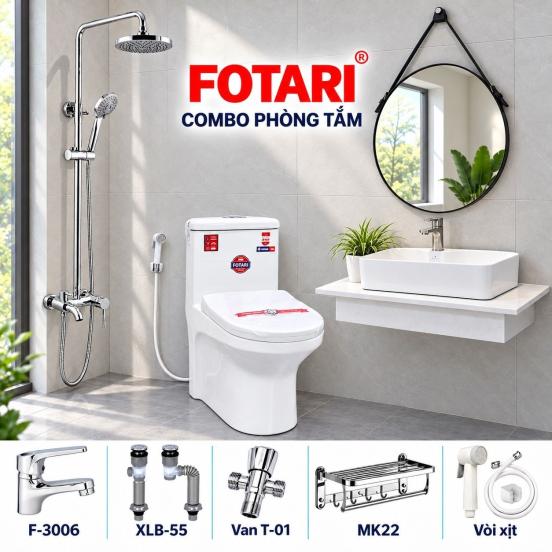 Combo mô phỏng 09 — lavabo đặt bàn, gương tròn dây da